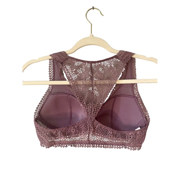 Victoria's Secret Lace Bralette Racerback Padded Bra Purple Small - Picture 3 of 5